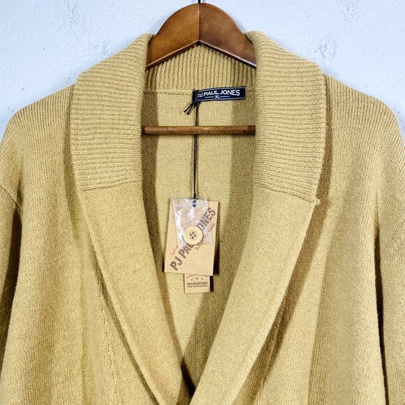NEW! PJ Paul Jones Academic Cardigan Sweater Long Sleeve Tan Professor - XL - Picture 2 of 4